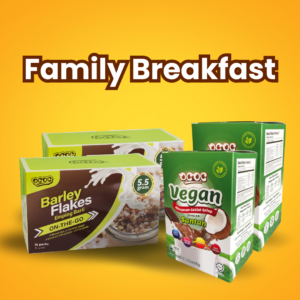 Family Breakfast: Barley Flakes x 2, Vegan x 2